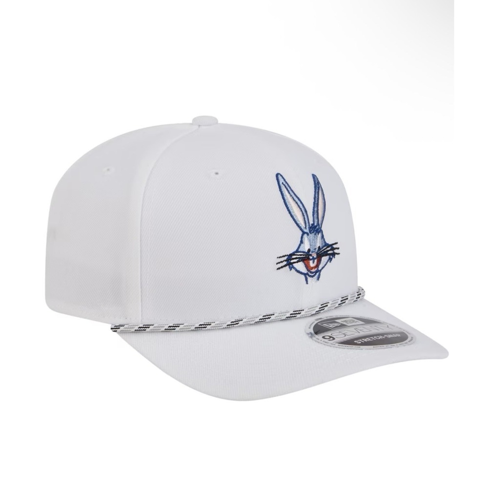 Bugs Bunny Looney Tunes New Era Rope 9SEVENTY‎ Stretch-Snap Adjustable Hat White - Picture 2 of 6